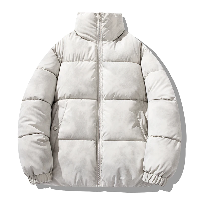 

Повседневные мужские куртки с хлопковой подкладкой и воротником-стойкой, зима 2025, ветрозащитный толстый теплый топ, парки, молодежная уличная одежда, свободное пальто, одежда