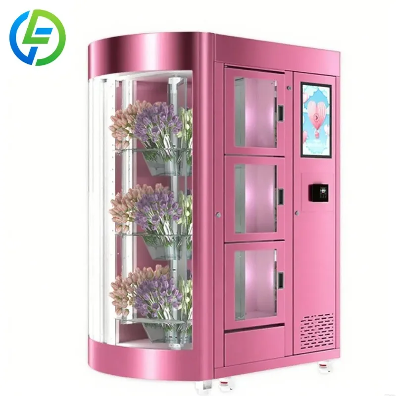 Flower Vending Machine Ideal for High-Traffic Locations Fresh Green Plants