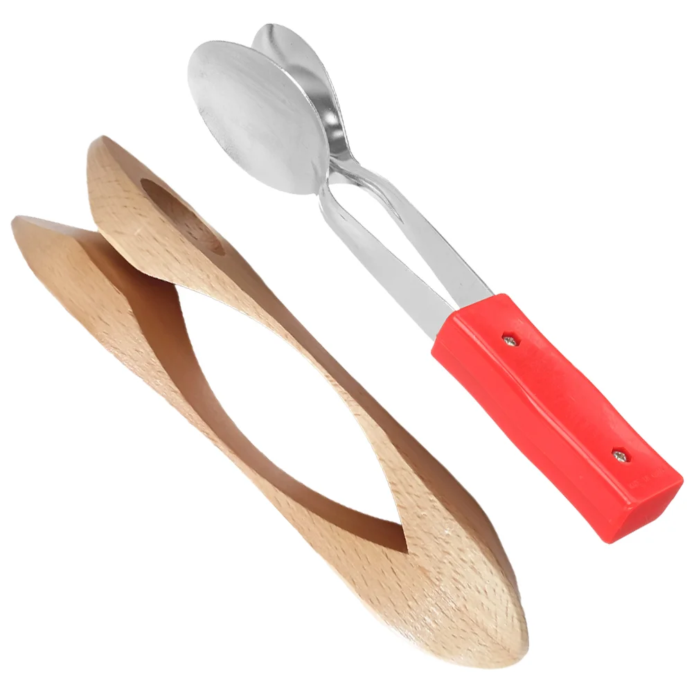 2 Pcs Music Spoon Instrument Musical Spoons Wooden Instruments Unique Metal for Adults