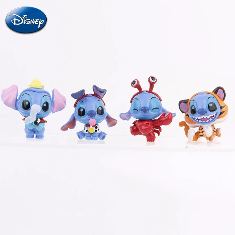 Disney Anime Lilo and Stitch Kawaii Model Dolls 100th Anniversary Cartoon Figurine Party DIY Decorations Desktop Ornament Gifts