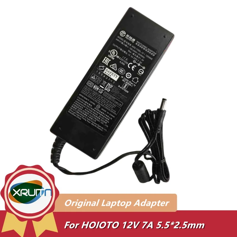 Genuine HOIOTO Switching Adapter AC Charger ADS-110DL-12-1 120084E 12V 7A 84W  5.5x2.5mm For LaCie Power Supply Original