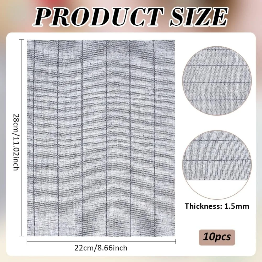 10 Pcs Shoe Sole Board 11x87 Inch Gray Strobel Insole Sheet Non-Woven Fabric Shoe Inserts for Barefoot Shoe Making Supplies