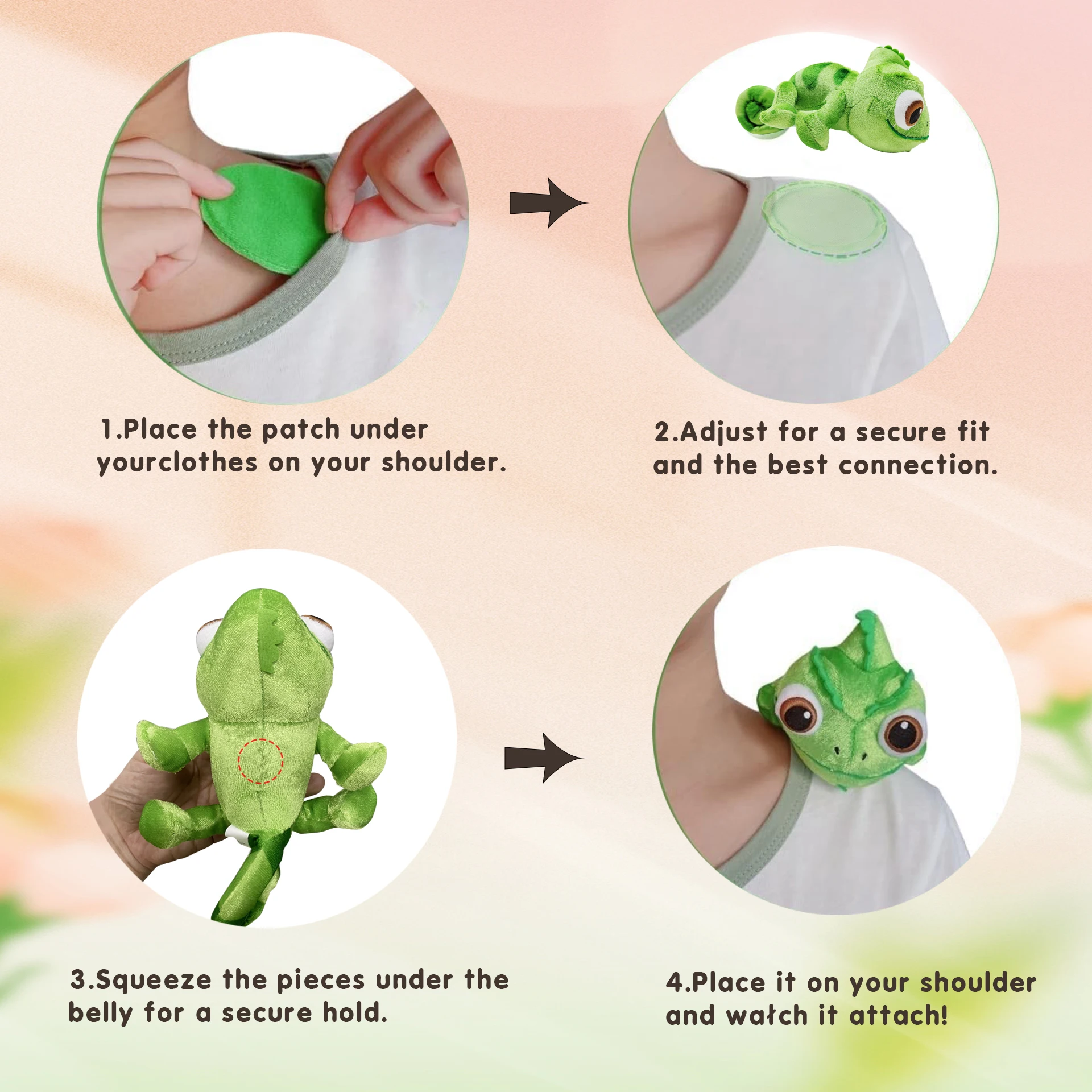 IN STOCK Pascal Rapunzel Chameleon Plush Toy Soft Stuffed Animals Plush Shoulder Plush Suitable for Parties Perfect Gift Chrimas view 5