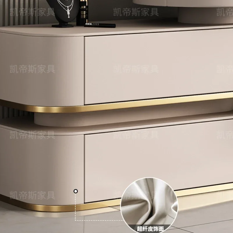 Aesthetic Storage Dresser Luxury Desing Led Light Mirror Kawaii Dressing Table Stand Aesthetic Comoda Pra Quarto Salon Furniture