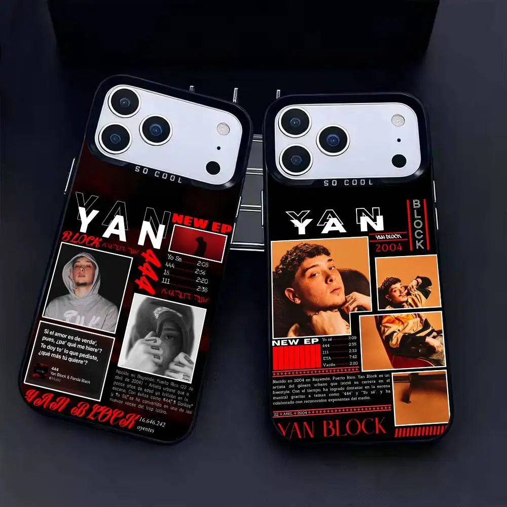 

Yan Block 111 444 Rapper Phone Case For iPhone17, 16,15,14,13,12 Pro Max Black Candy Matte Shockproof Cover