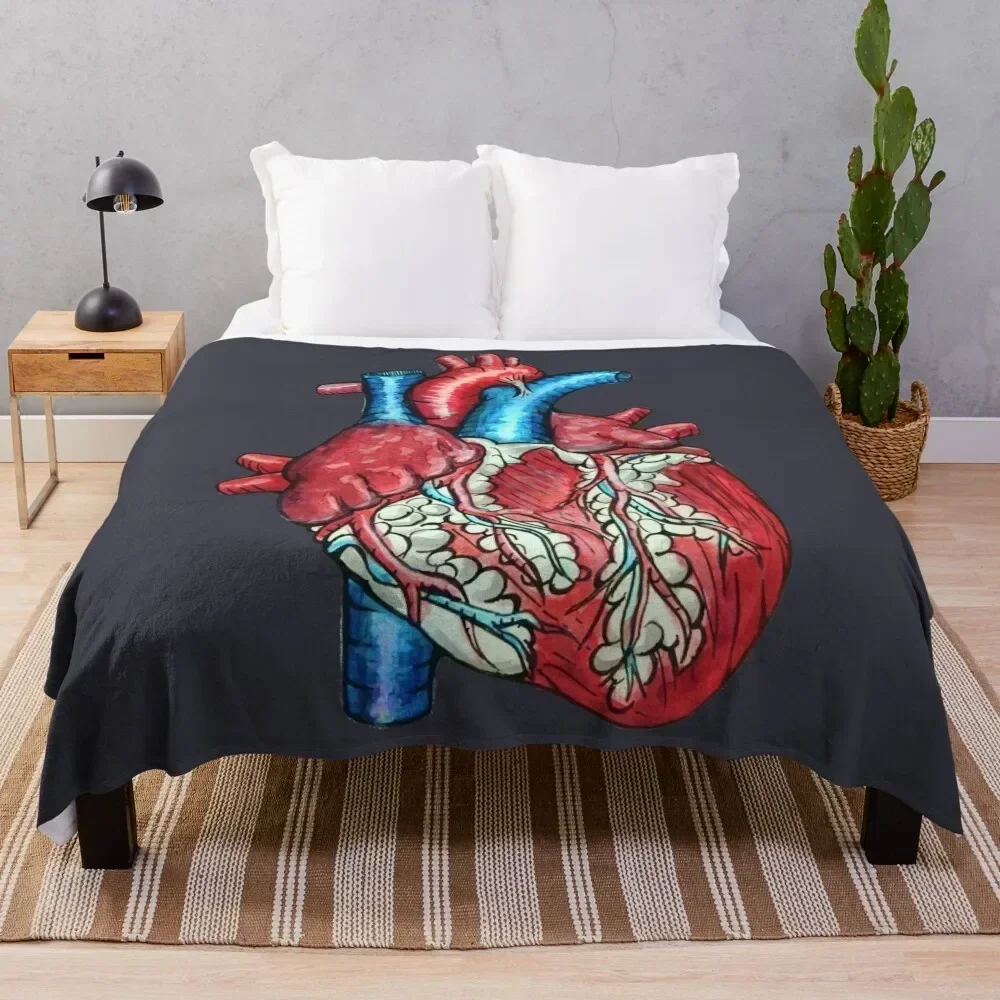 

Anatomical human heart Throw Blanket Polar Soft Plush Plaid for sofa Blankets