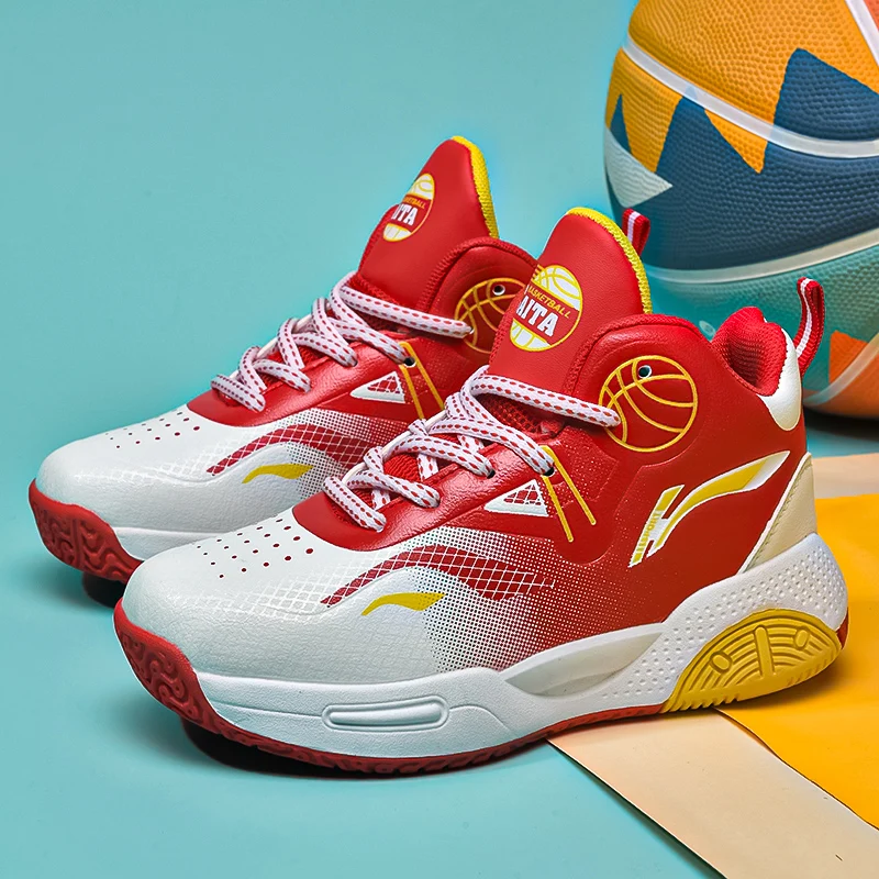 

Children's Basketball Shoes High-top Outdoor Sports Non-slip Comfortable Flat Sneakers Leather High-quality Walking Shoes Kids