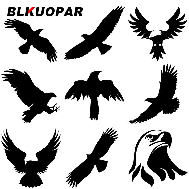 BLKUOPAR Raven Silhouette Car Stickers Die Cut Waterproof Decals Creative Occlusion Scratch Refrigerator Decor Vinyl Car Wrap