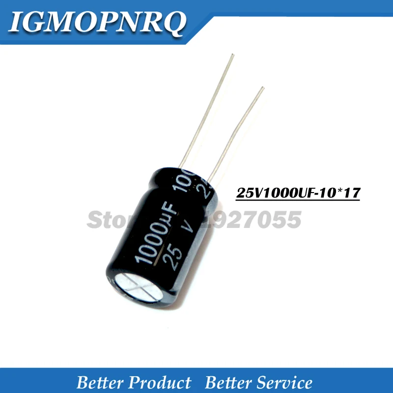 10PCS 25V1000UF 10*17mm 1000UF 25V 17x10 1000uf25v Aluminum electrolytic capacitor new