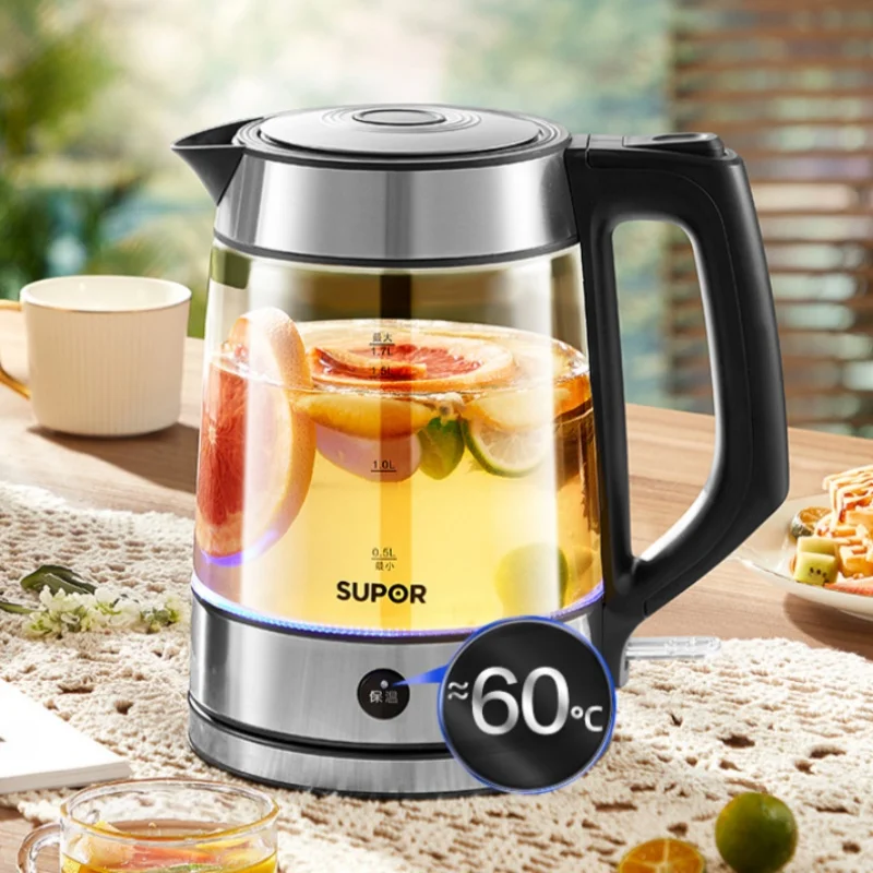 

SUPOR High Borosilicate Glass Electric Kettle with 1.7L Capacity Automatic Keep Warm and Temperature Control SW-17E29A 220V