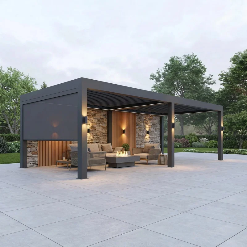 Standard Size Aluminum Pergola (3x3m 3x4m 4x4m 4x6m), Ready to Ship Waterproof Pergola Distributors Outdoor gazebo