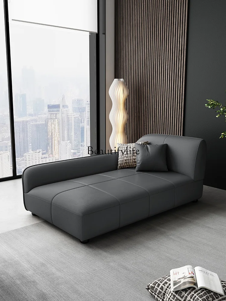 Light Luxury Minimalist Waterproof and Hard-Wearing Cat Scratch Leather Complete Solid Wood Single Chaise Longue