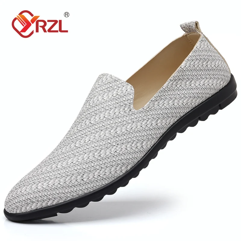 YRZL Fashion Lightweight Suede Men Casual Shoes Lazy Shoes Male Breathable Slip-on Driving Shoes Comfortable Loafers Moccasins