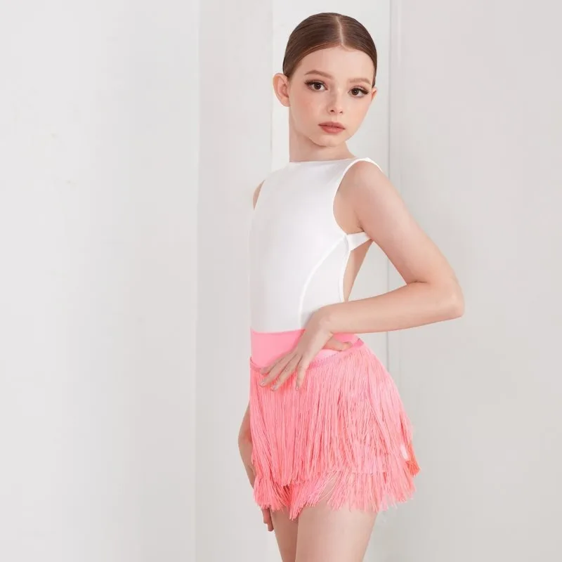 ZYM-Jupe à Franges Cryptées pour Enfants, Costume de brevLatine, Robe de Pratique de Tango, Même Demi-Jupe Personnalisée