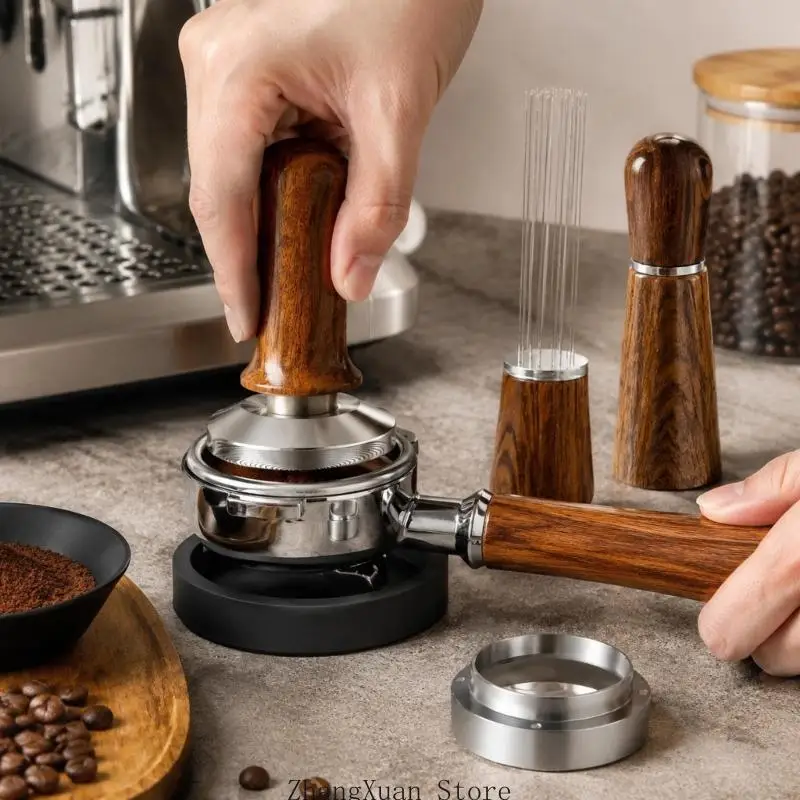 Handle Coffee Tamper with Guided Spring Pressing Assembly Espresso Tool 3XUF