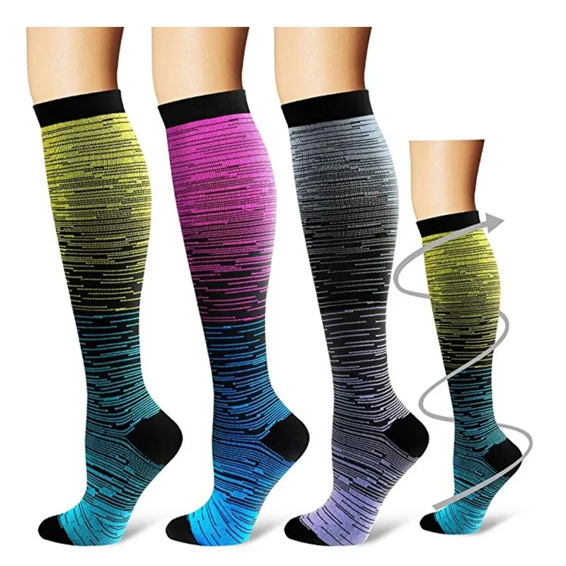 Running Compression Socks Football Hiking Golf Gym 20-30Mmhg Gradual Change Nylon Sports Socks Diabetes Pregnancy Varicose Veins