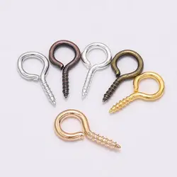 300/500pcs Mini Parafuso Pingentes Eyepin Keychain HookThreaded Pin Fitting DIY Jóias Pulseira Colar Fazendo Acessórios