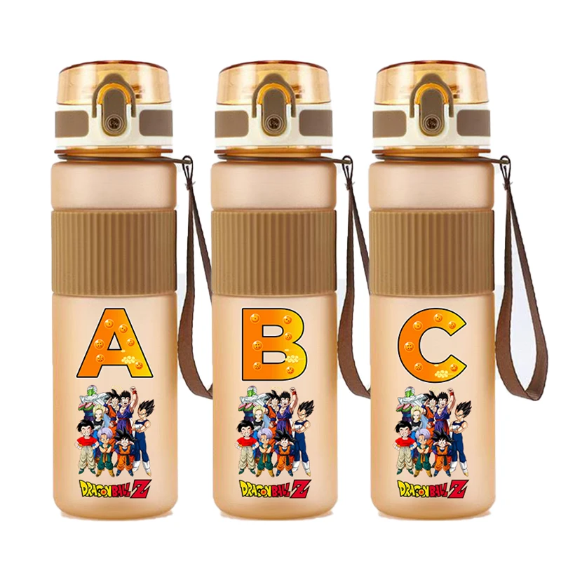 

550ml Dragon Ball Water Bottle Girl Boy Sport Drinking Bottles Anime A-Z Letter Print Water Cup Kids Plastic Direct Drinking Cup