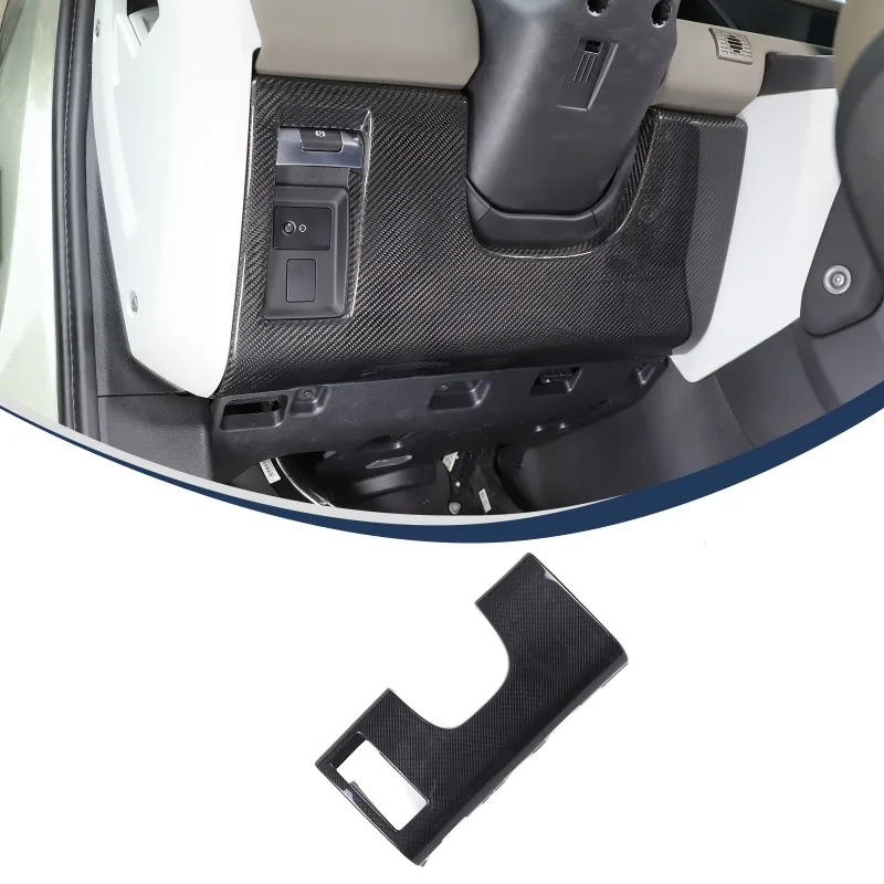 Real Carbon Fiber Steering Wheel Lower Protective Panel Cover Stickers For Land Rover Defender 2020-2025 Car Interior Accessorie