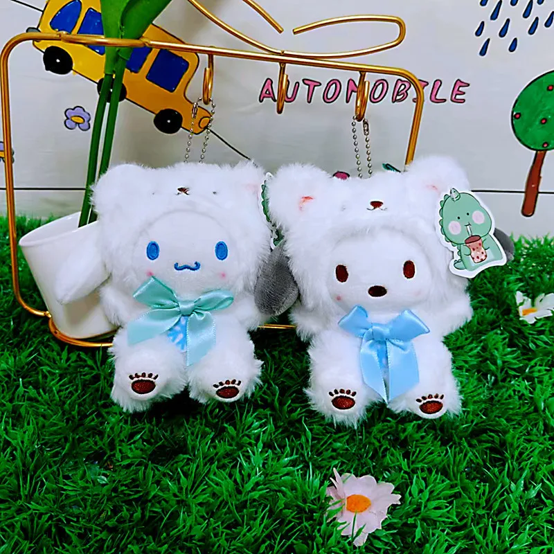 Anime słodkie Sanrio pluszowe zabawki Kawaii Hello Kitty Plushie Cinnamoroll wystrój pokoju lalka Kuromi moja melodia rzeczy brelok na prezent