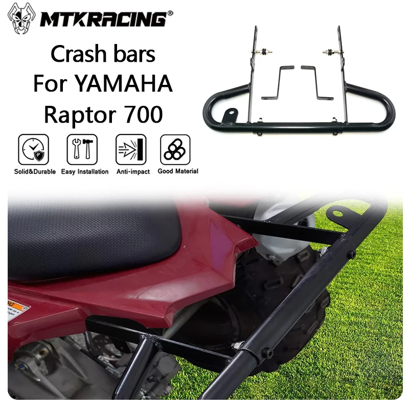 MTKRACING Crash bars For YAMAHA Raptor 700 2022-2024 Rear Grab Bar Rear Bumper Grab Bar ATV Accessories