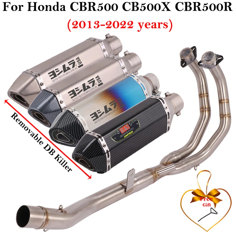 

Full Systems For Honda CBR500 CB500X CB500F CBR500R 2013 - 2022 Motorcycle Exhaust Escape Modifies Front Pipe DB Killer Muffler