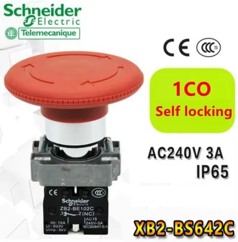 Schneider 100%-NEW 1PCS XB2-BS542C XB2-BS442C XB2-BS642C XB2-BT42C ZB2-BE101C ZB2-BE102C Emergency stop button switch