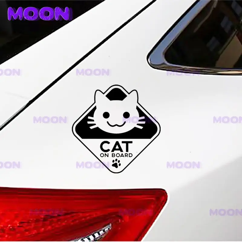 Lovely Kitty Cat on Board Die-Cut Vinyl Decal Car Sticker Waterproof Auto Decors on Car Body Bumper Rear Window Auto Parts