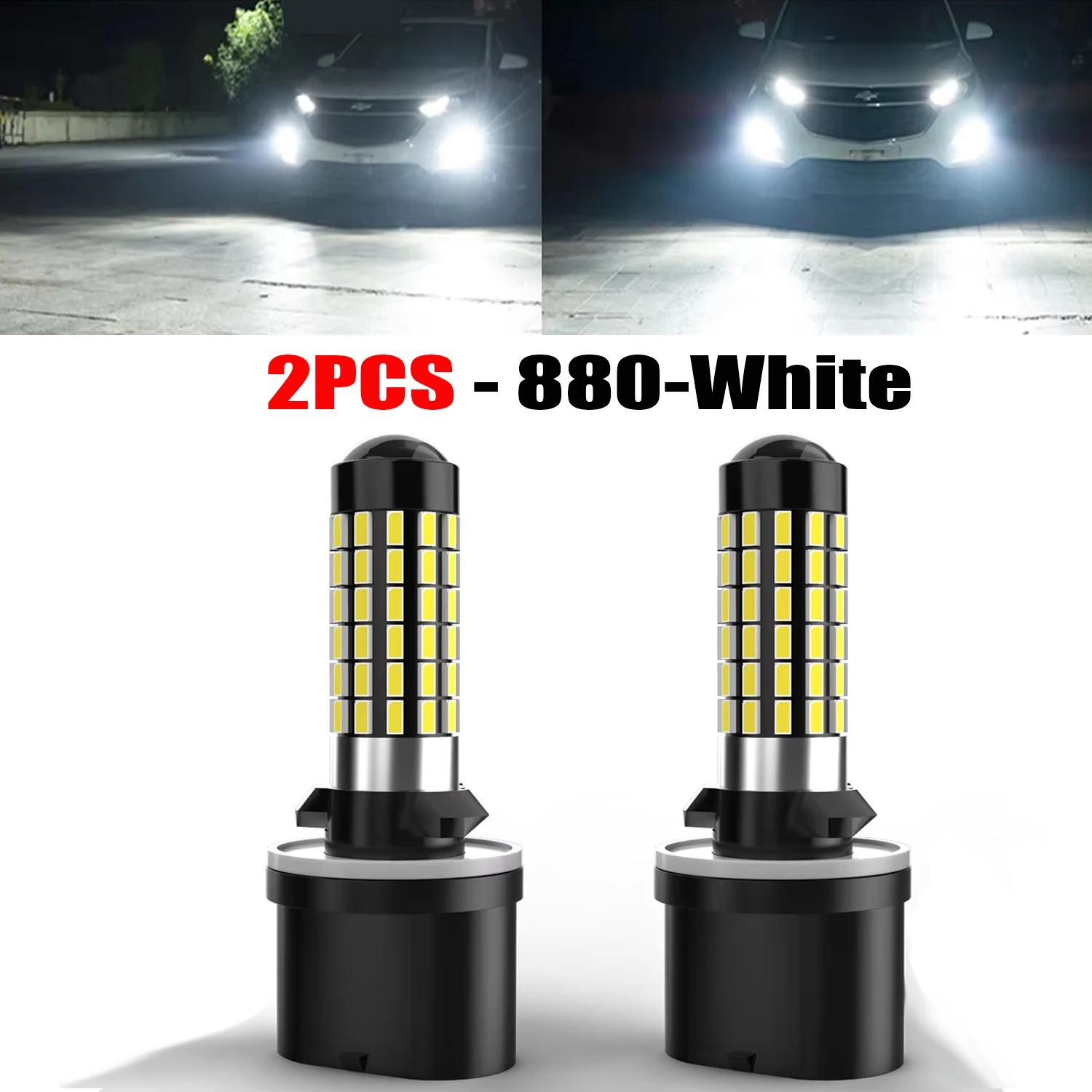 2pcs Canbus 880 H27 H27W/1 LED Fog Light Bulb LED Light 78PCS 3014 Chips 360° Beam Angle For Chevrolet Silverado 1500 2001~2002