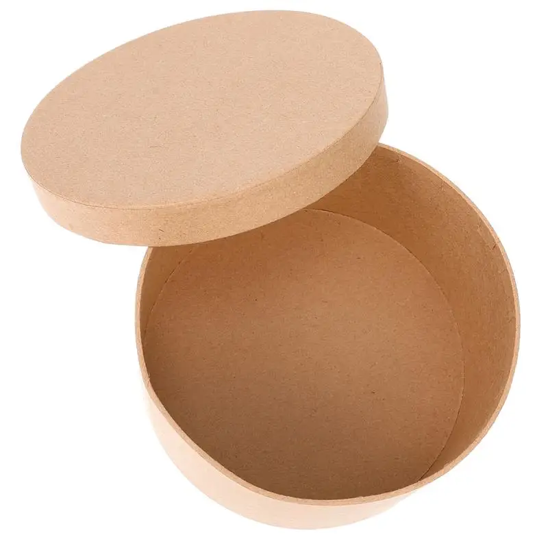 1pc Kraft Paper Gift Packing Box Round Storage Box Candy Gift Wrapping Box Baking Storage Box Sweet Cookies Packing Box