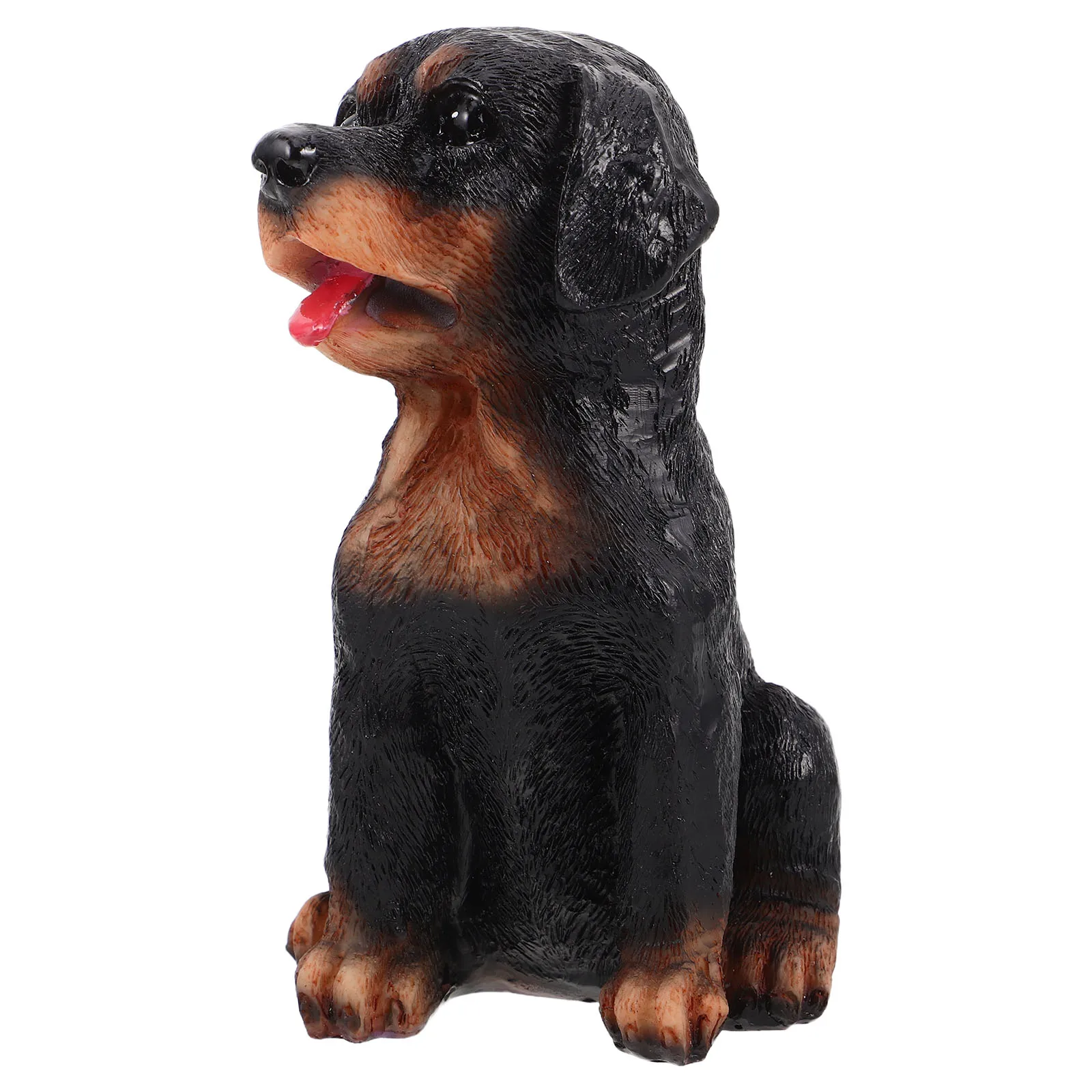 

Little Black Dog Car Ornaments Resin Cartoon Puppy Figurines Desktop Decor Animal Dashboard Miniatures Interior Accessories
