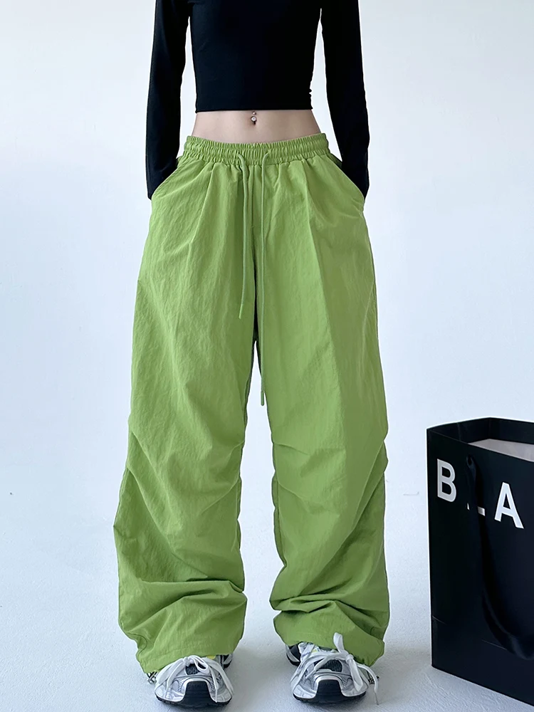 Damskie spodnie robocze na wczesną jesień, luźny krój, elastyczna talia, do tańca jazzowego na świeżym powietrzu, wspinaczki górskiej, styl utilitarowy, spodnie spadochronowe...