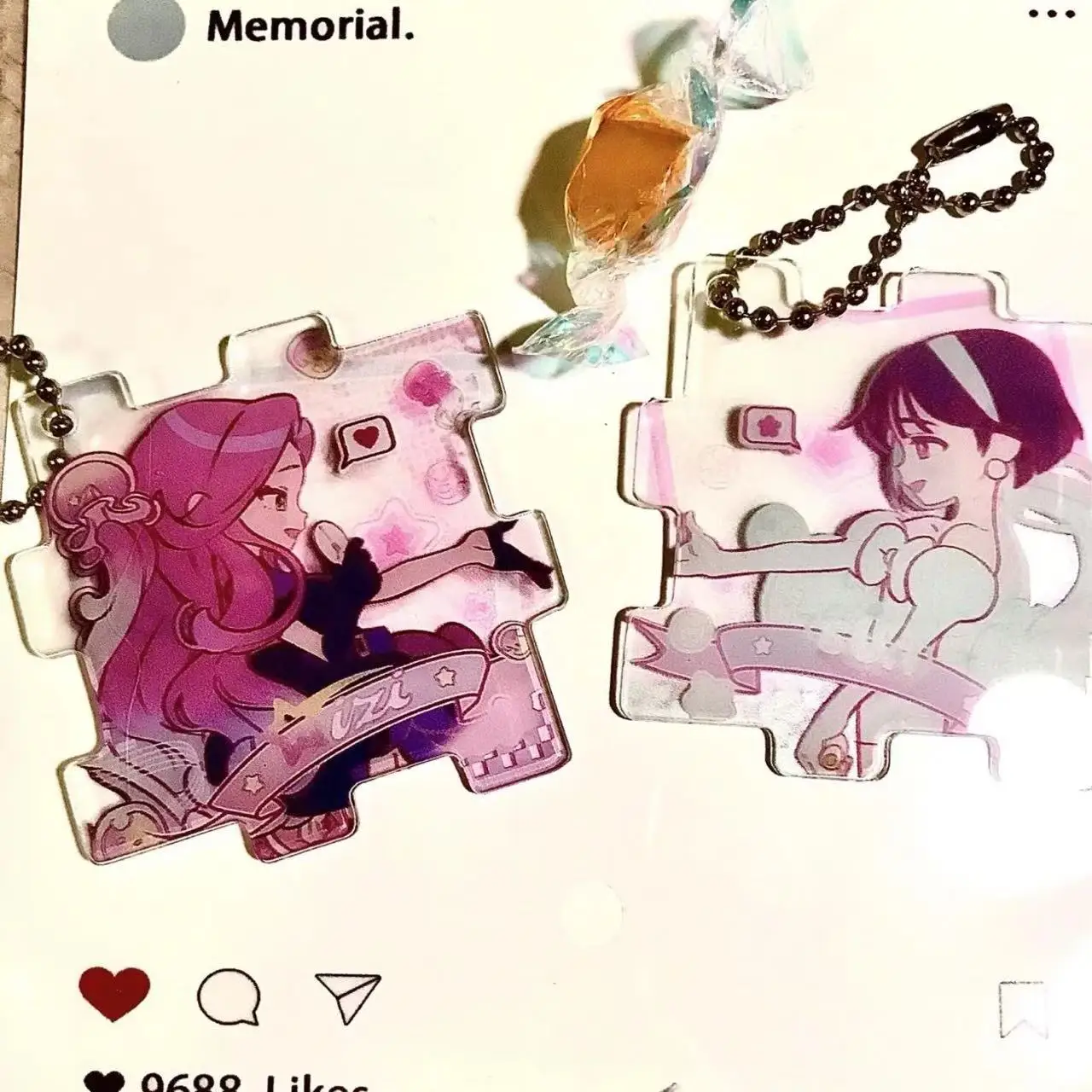 ALIEN STAGE ACG Puzzle Form Mizi Acryl Anhänger Sua Figur Doppelseitig Gemusterter Schlüsselanhänger Lvan Zubehör Luka Toys Hyuna