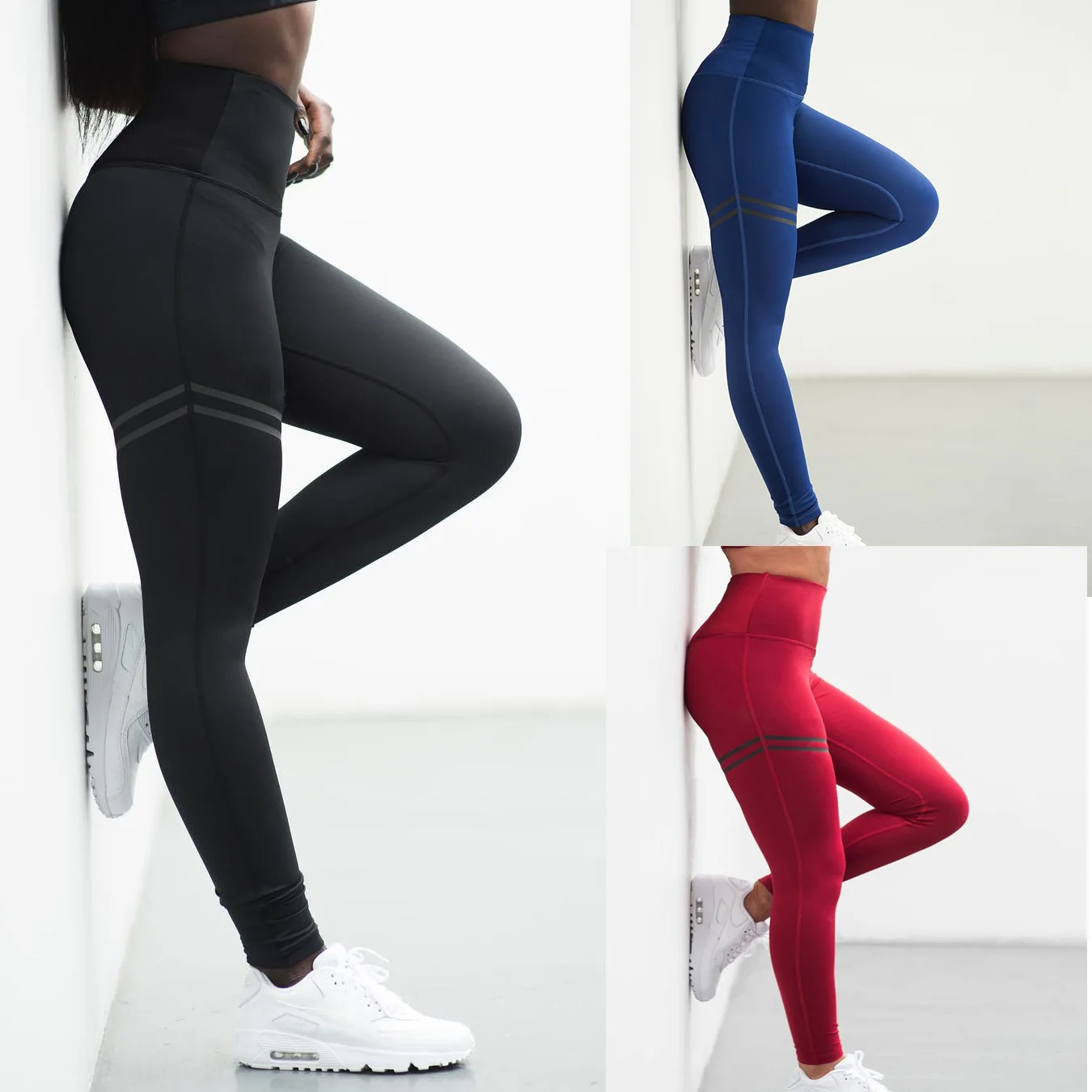 Seamless Women's High Waist Yoga Pants Elastic Tight High Waist Hip Lifting Leggings Solid Color Sports Workout Fitness Pants
