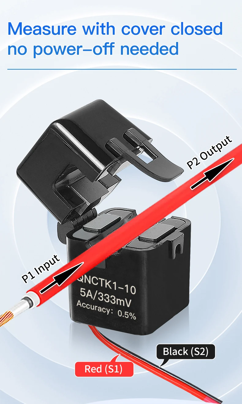 Split Core Current Transformer Open Type QNCTK1-10 30A 1V 150A 0.333V 10A 333mV 50A 100A AC Current Sensor Clamp CT