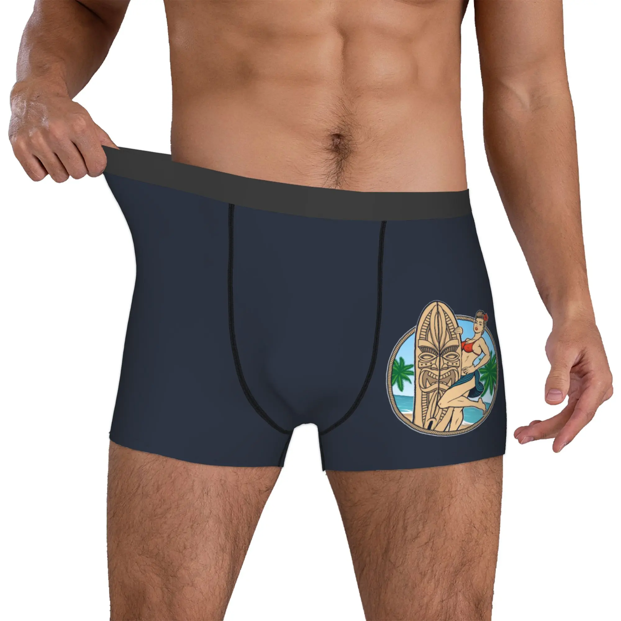 Custom Summer Girl Surfing Boxers Shorts Men's Beach Surfer Briefs Underwear Novelty Underpants