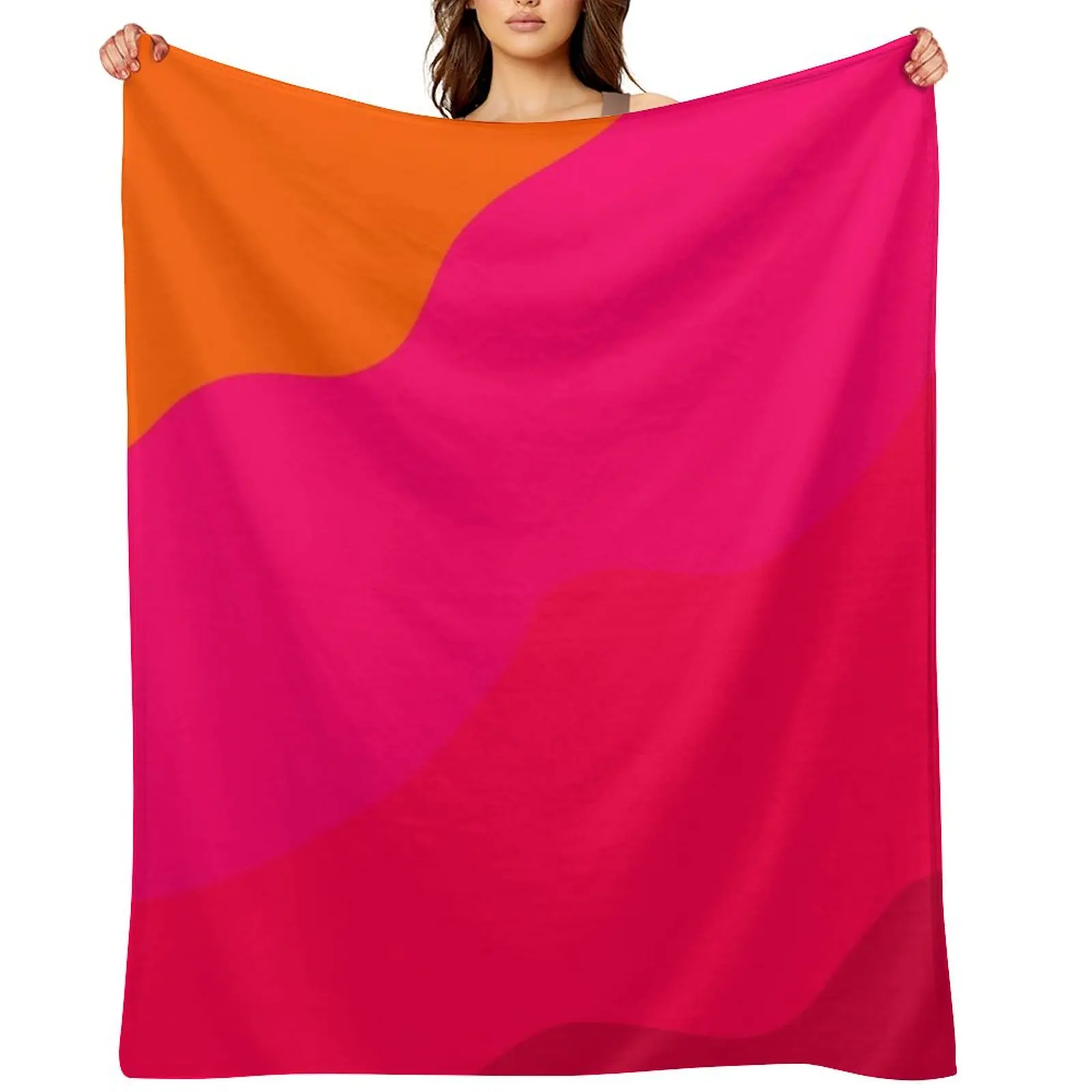 بطانية رمي باللون الوردي الساخن إلى البرتقالي II للأطفال أريكة سرير هدايا عيد الميلاد بطانيات فروي #1