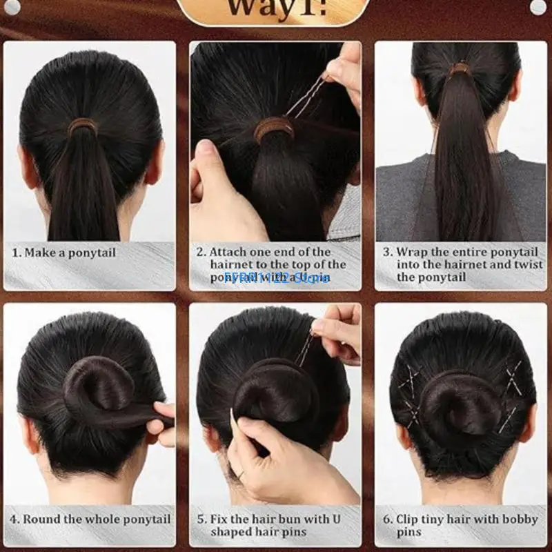 

Y1uf невидимая эластичная сетчатая сетчатая сетчатая сетка и контактные штифты для волос, установленные для балетной булочки