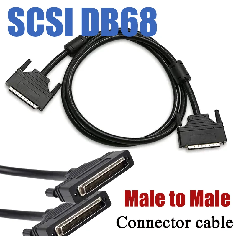 SCSI DB68 Male to Male Server Cable Industrial Control Double Shielded Cable HP68 Pin Full Copper Motion Control Card Data Cable