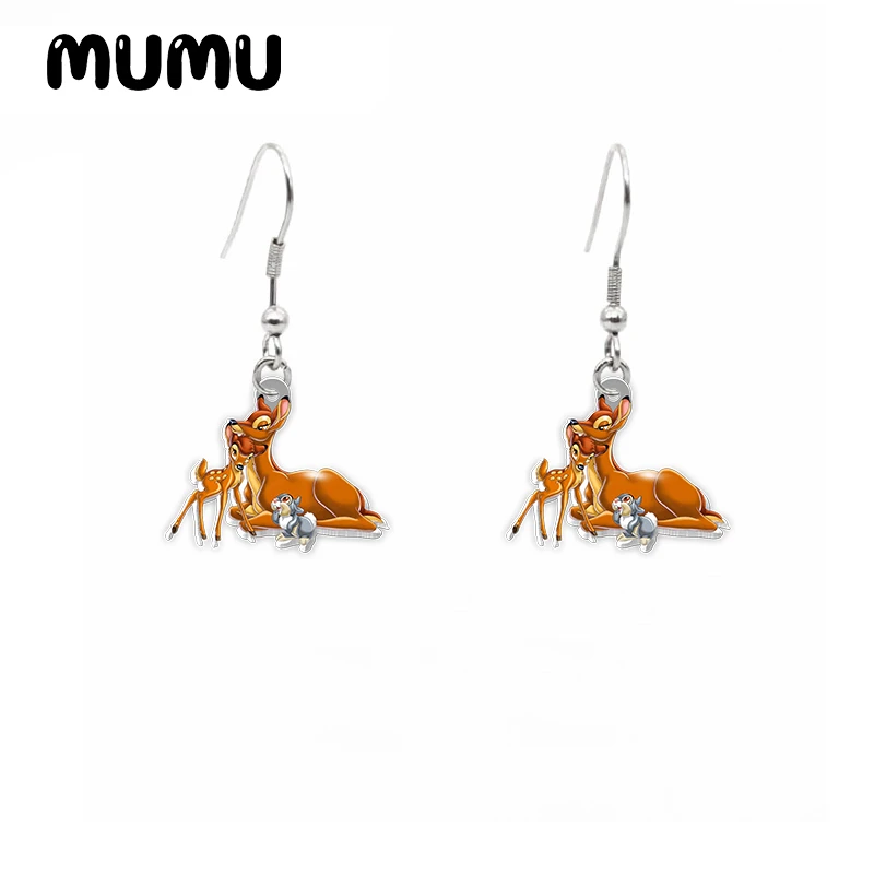 قرط استرخى بامبي الوفير ، أقراط أرنب أكريليك ، مجوهرات يدوية الصنع ، قرط خطاف راتنجات الإيبوكسي ، جديد ،