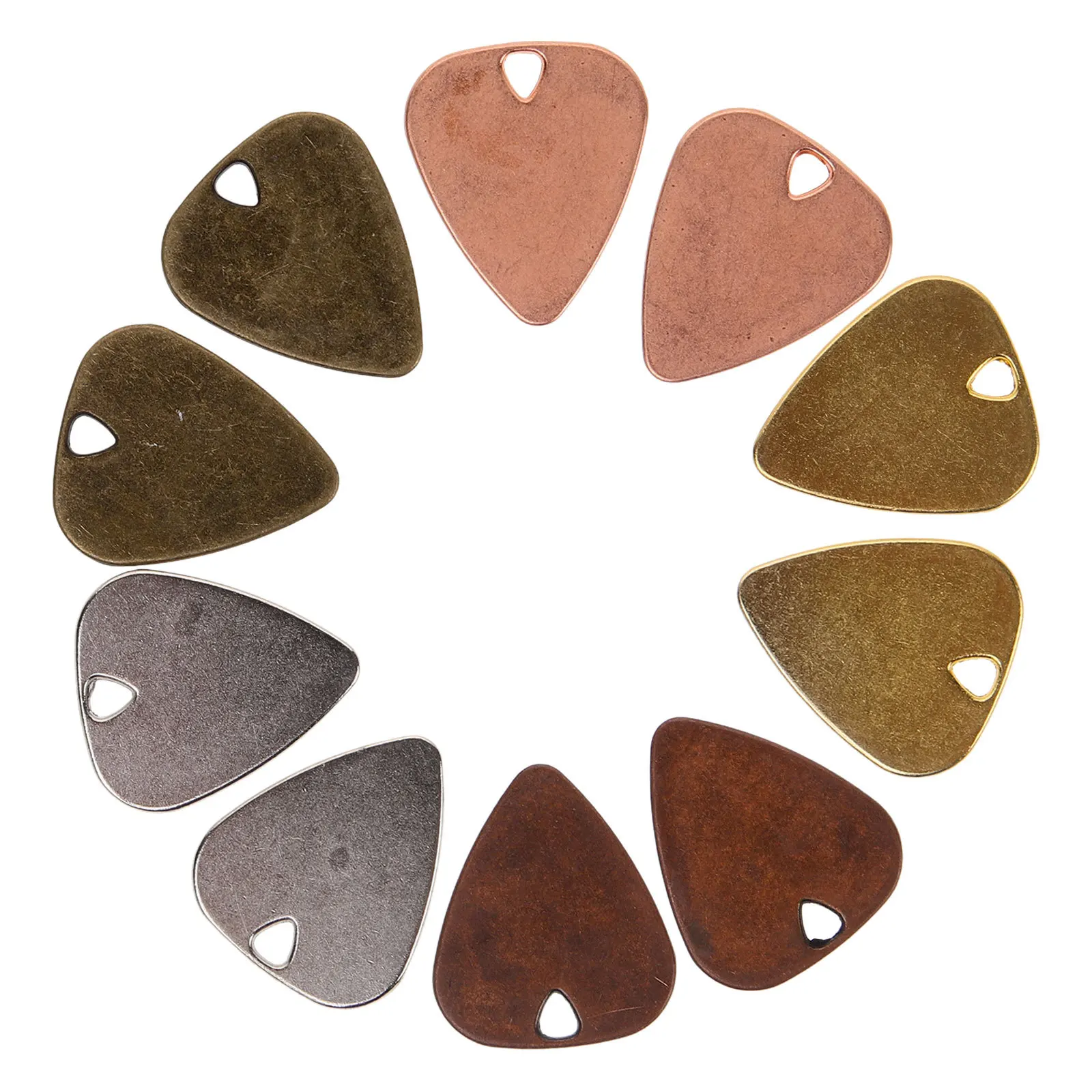 

10pcs Metal Picks Necklace Colorful Zinc Alloy Triangle For Electric Acoustic Guitar Durable Smooth Picks Bulk Guitar