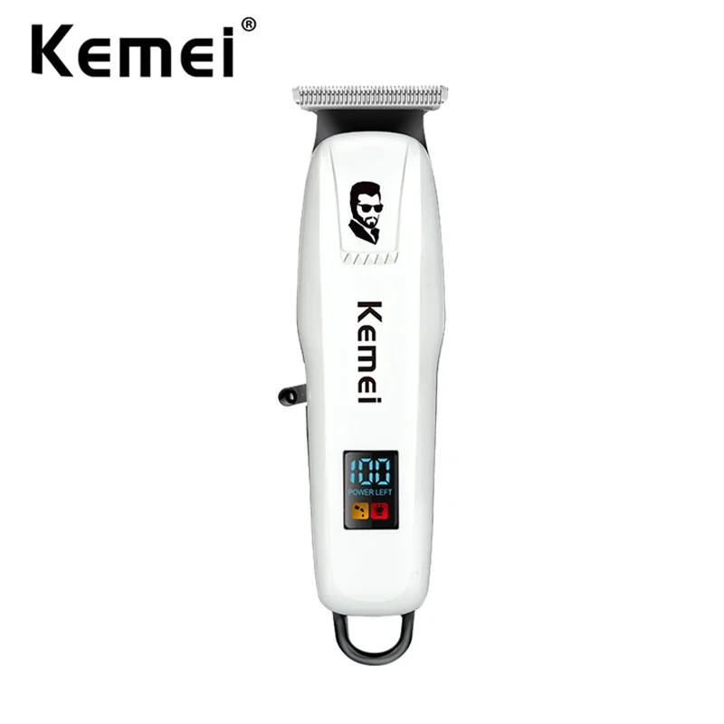 

Kemei электрический мини-триммер для волос со светодиодным дисплеем, беспроводная машинка для стрижки волос, перезаряжаемая профессиональная парикмахерская машина для стрижки волос для мужчин
