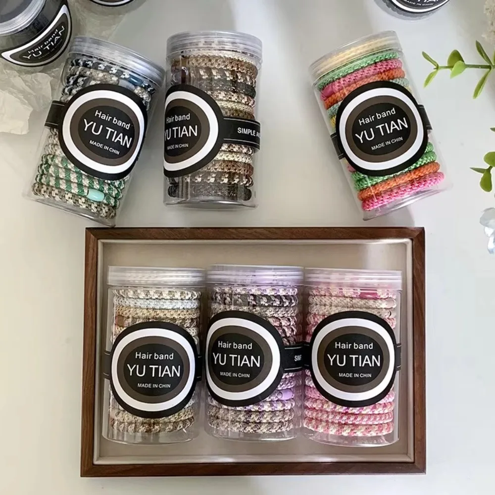 

15pcs/set Cans Packaging Hair Ties Durable High Elasticity Elastic Hair Band Women Hair Accessories Braided Twisted Rubber Bands