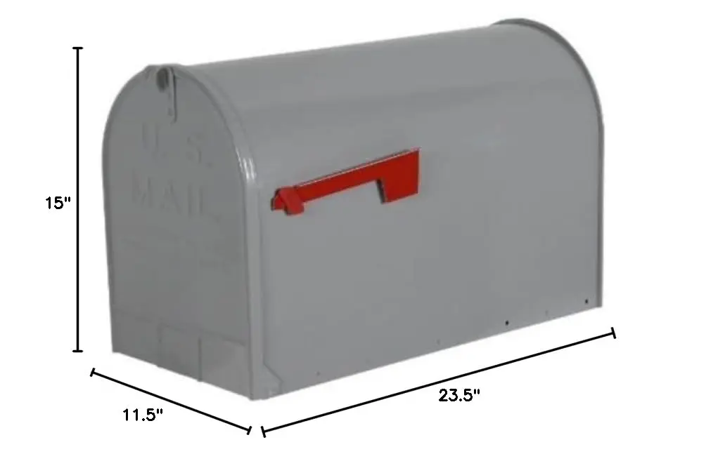Group Jumbo Size Steel Rural Mailbox ST200000, Gray L8