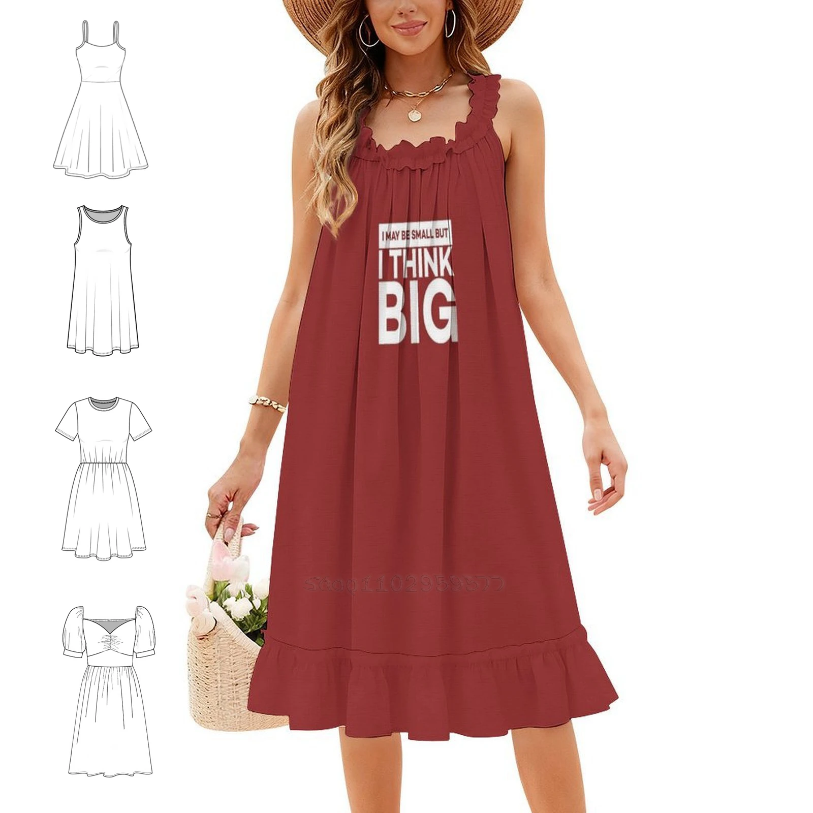 I May Be Small But I Think Big! Korean Style Dress For Women Elegant Casual Dress For Party Or Daily Wear I May Be Small I