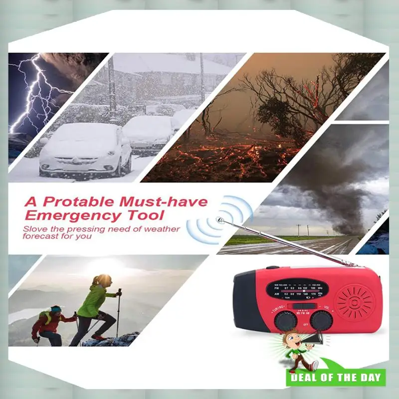 24-Hour Delivery 6X Led Flashlights Hand Crank Dynamo Powered AM/FM/NOAA Radio Emergency Rescue LED Flashlight Emergency Power S