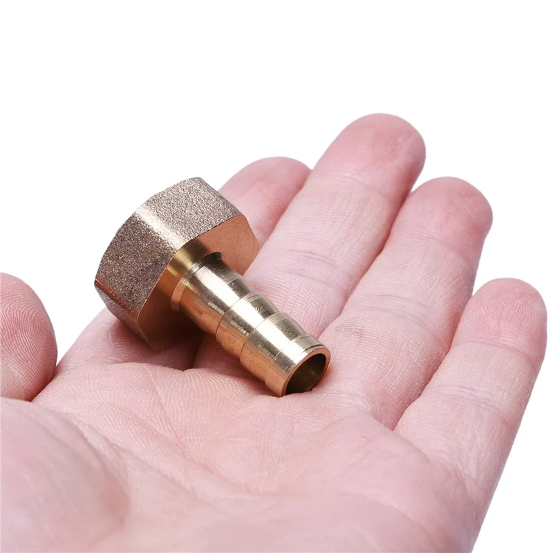 A96I-4X Gold Brass Fitting 10Mm Hose Barb 1/2 Inch NPT Female Thread Straight Connector