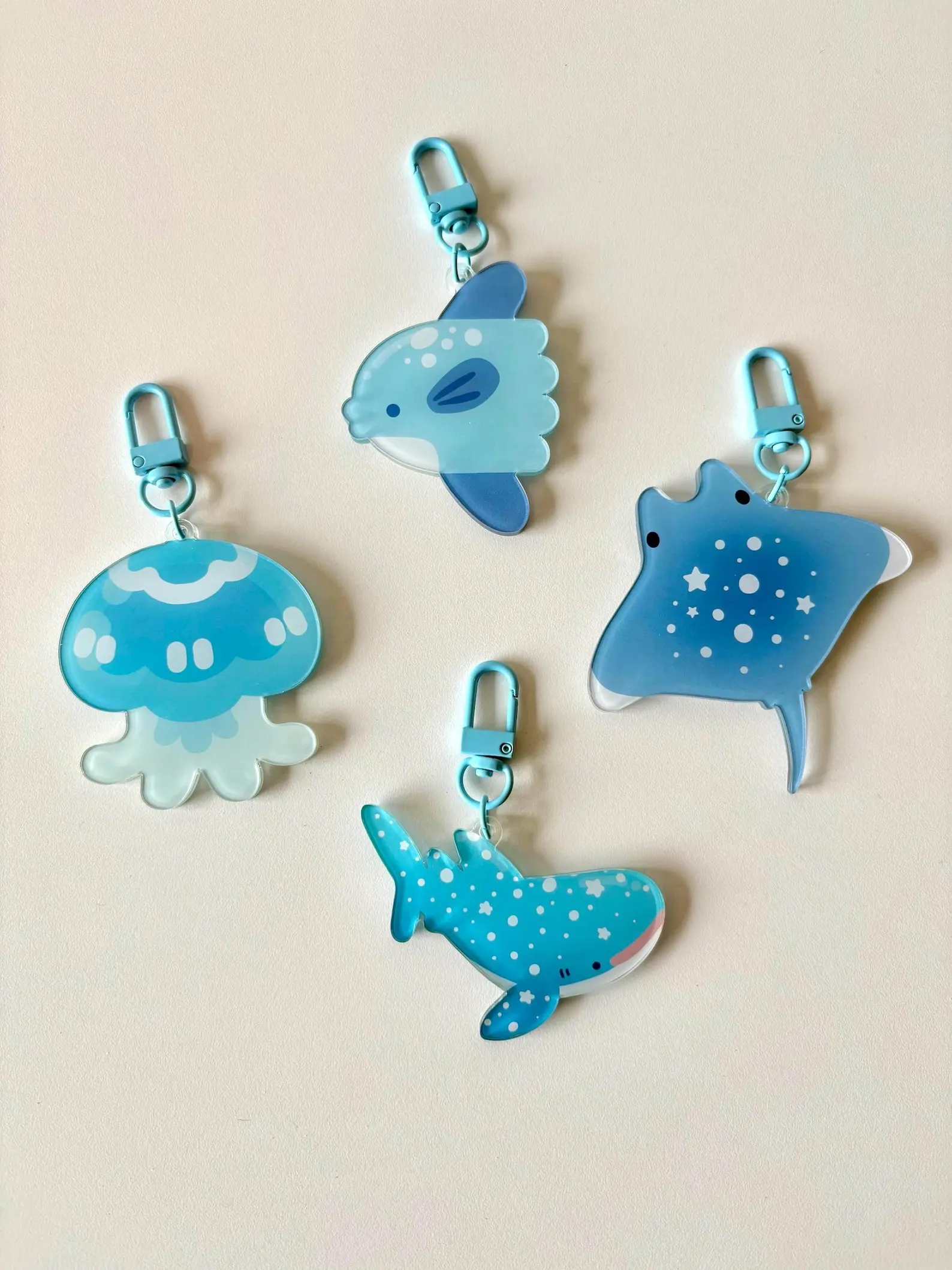ocean critters acrylic charms keychain double-sided jewelry Aesthetic Y2K