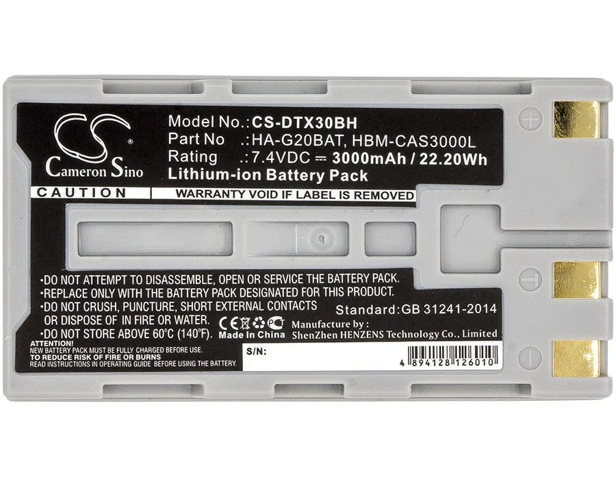 Battery For Casio FJ50L1-G HA-G20BAT HBM-CAS3000L Hioki Z1007 Casio DT-X30 DT-X30G DT-X30GR-30C IT-9000 LR8511 LR8510