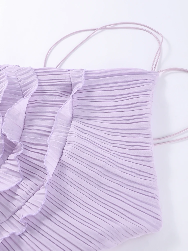 الصلبة الطبقات كشكش الرسن فساتين عارية الذراعين أكمام المرأة سليم صالح عالية الخصر المرقعة ماكسي رداء الصيف حزب ثوب مسائي